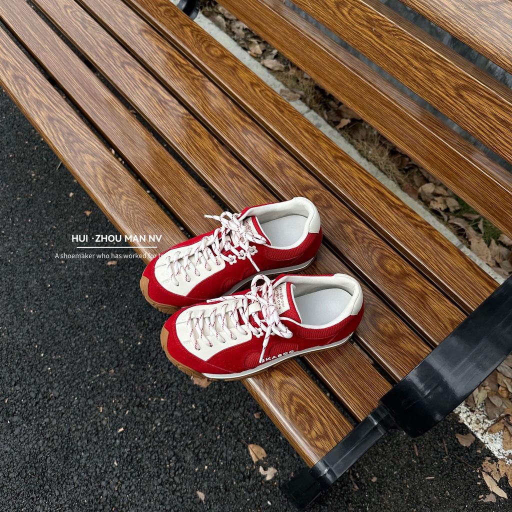 Retro Leather German Training Shoes Women's 2025 New Breathable and Versatile Small Flower Wave Casual Sports Shoes Platform Forrest Gump Shoes Women