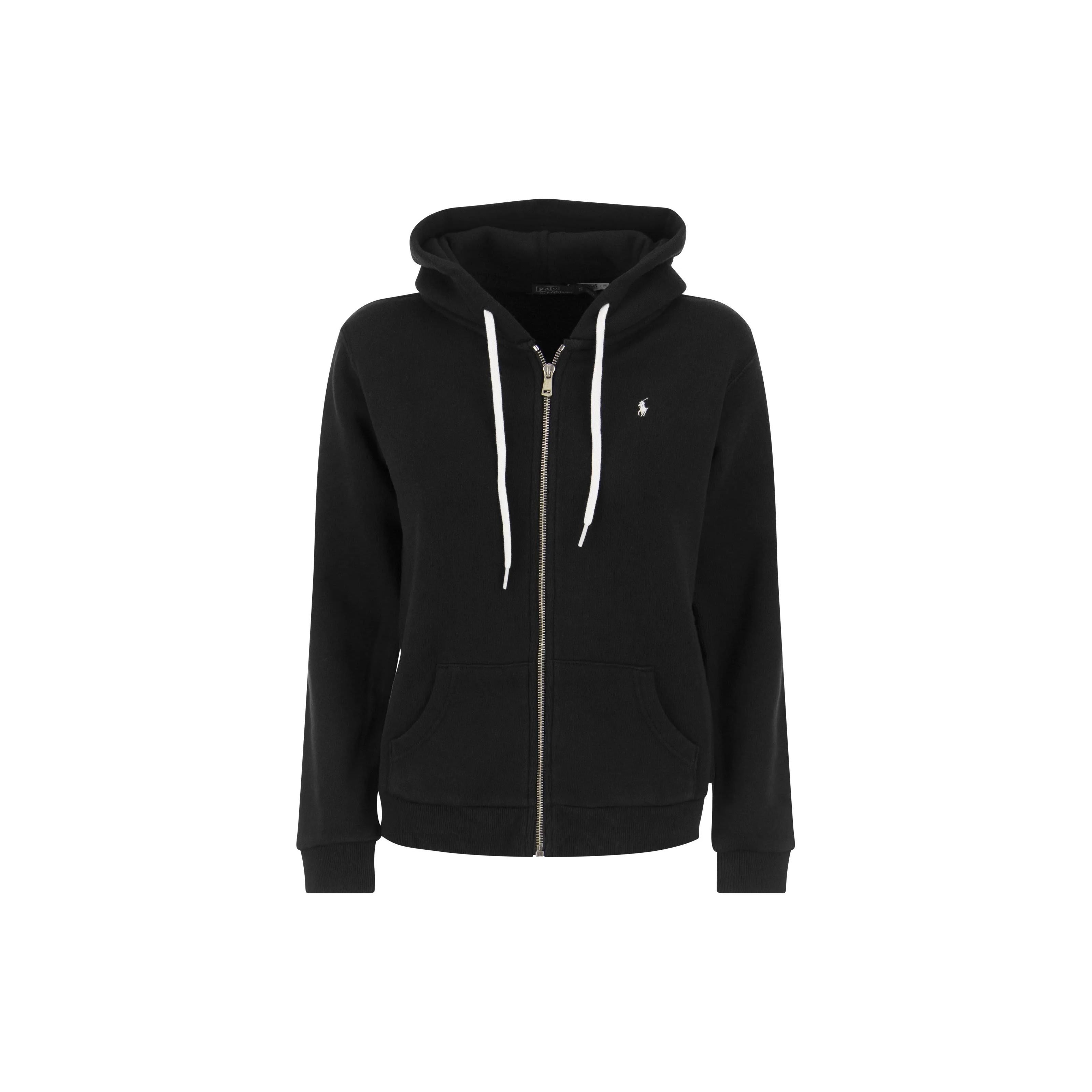 

Polo Ralph Lauren Ss23 Однотонная толстовка с капюшоном на шнурке, с длинными рукавами и застежкой-молнией, женская, черная 211891559-003 L