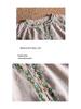 Damen Retro Bestickte V-Ausschnitt Baumwolle Leinen Bluse
