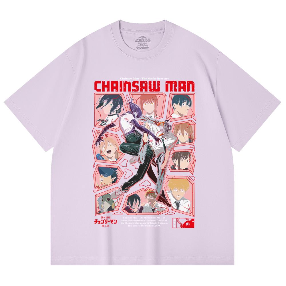 230 Gsm 100% Cotton Chainsaw Man V18 Reze Arc Print Unisex Heavy Cotton T Shirt