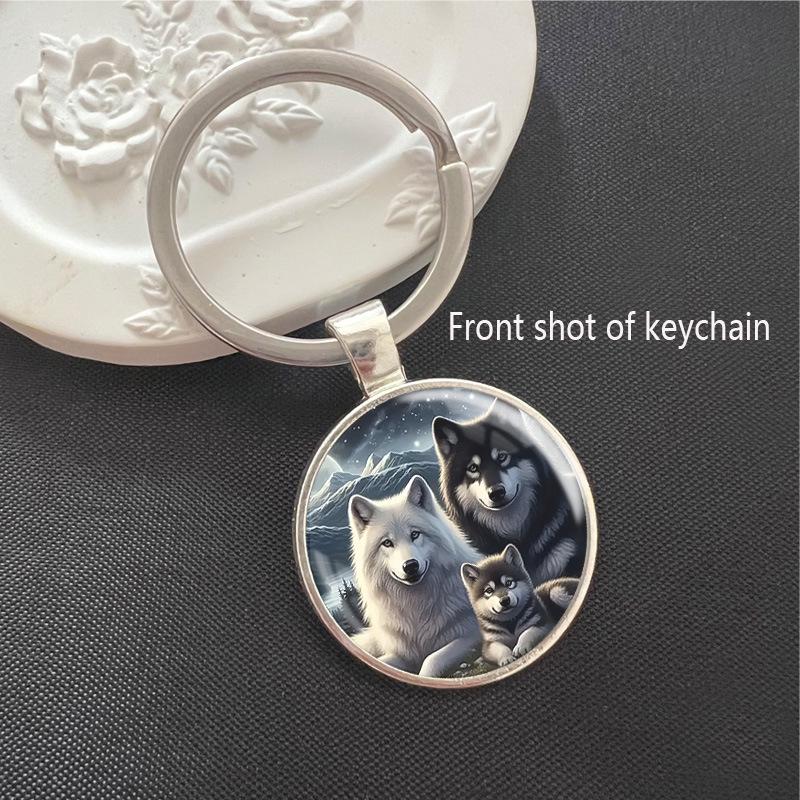 Wolf Wildlife Park Time Gem Keychain & Car Pendant