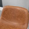 Bar Stools Set of 2, PU Leather Dining Stools with Backrest, Footrest, for Kitchen, Counter, Breakfast Bar, Brown