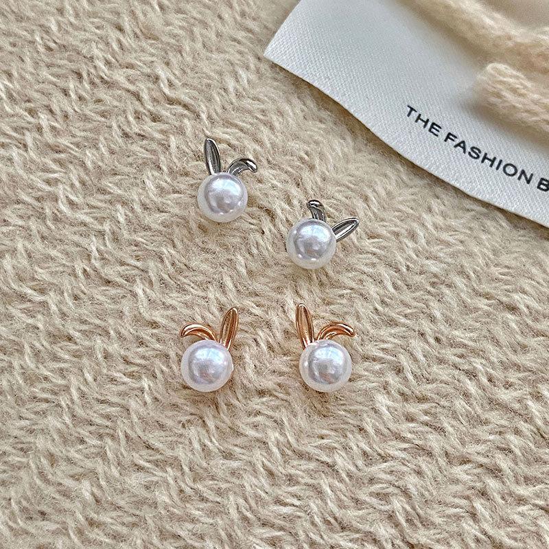 

Cute Little Rabbit Pearl Earrings To Best Friend Gifts