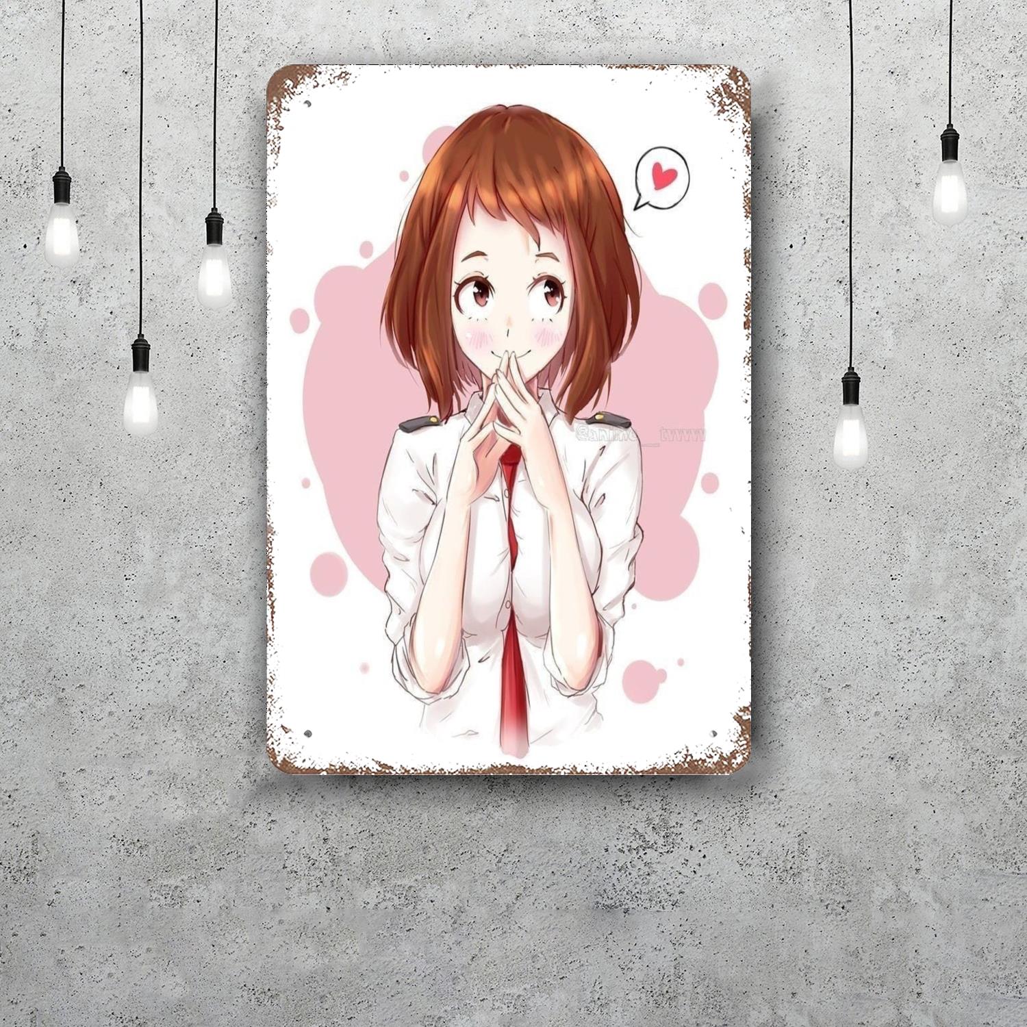 

ochaco uraraka anime Decor Vintage Metal Signs Tin Signs Captain Poster Decor for Bar Pub Club Man Cave Wall Decoration 20x30cm（7.8x11.8inch）