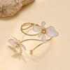 Blumen Armband Armmanschette Damen Oberarmmanschette Verstellbares Offenes Armreif Armband Handgelenk Schmuck für Party Hochzeit Urlaub