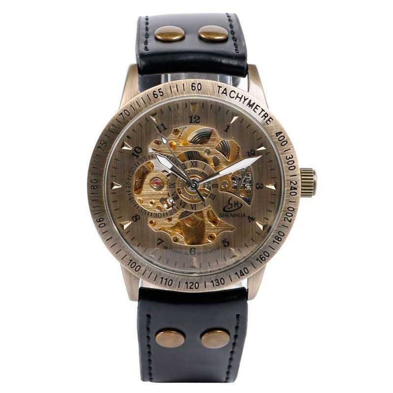 Shenhua Retro Bronze Automatic Men'S Mechanical Watch