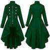 Retro Multi-color Swallowtail Trench Coat – Long Irregular Hem, Various Sizes