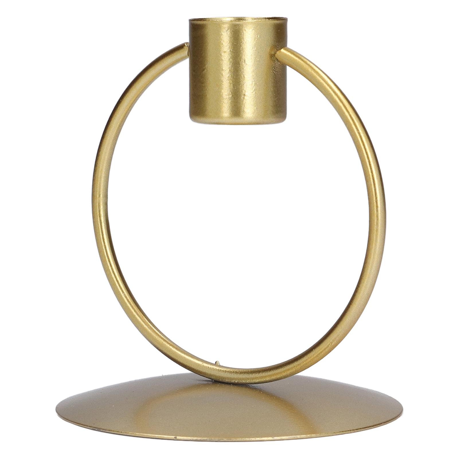 

Candle Holder Simple Elegant Golden Iron Round Candle Holder Home Table Decoration