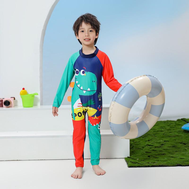 Children's Long Sleeve Sun Protection Quick-Drying Swimsuit Set for Boys