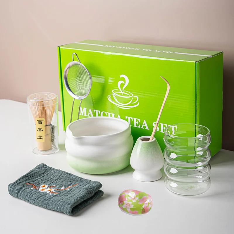 7PCS Japanese Matcha Set Safe Bamboo Whisk Teaspoon Tea Sets Indoor Beverage Shop Tea-making Tools Accessories