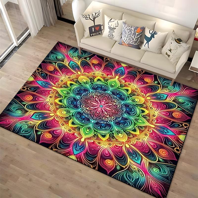 15 Size 3D Mandala Area Carpet Rug for Living Room Bedroom Home Sofa Doormat Decoration,kids Non-slip Floor Mat Gift