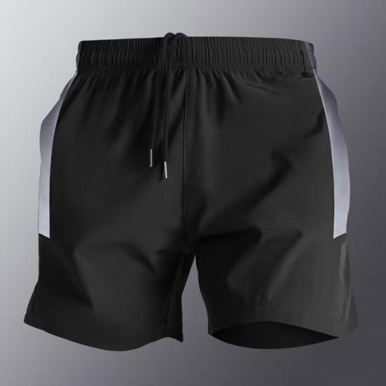 Herreshorts Fargeblokkdesign Elastisk midje Hurtigtørkende Allsidig Bredt ben Sport Treningsshorts Daglig bruk