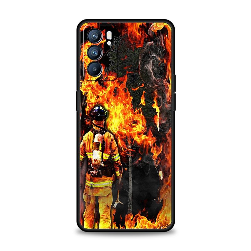 Firefighter Heroes Fireman Phone Case For Oppo A54 Reno7 SE Reno6 Pro Plus 5G Find X5 A53 A52 A9 2020 A95 A16 A76 A74 A15 Cover