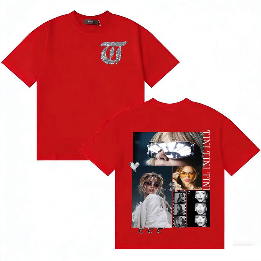 

Singer TINI Futtura 2026 Fashion Double Sided Print Crewneck Tee Shirts Unisexs Women Short Sleeve Streetwear Gothic Oversized Tees S