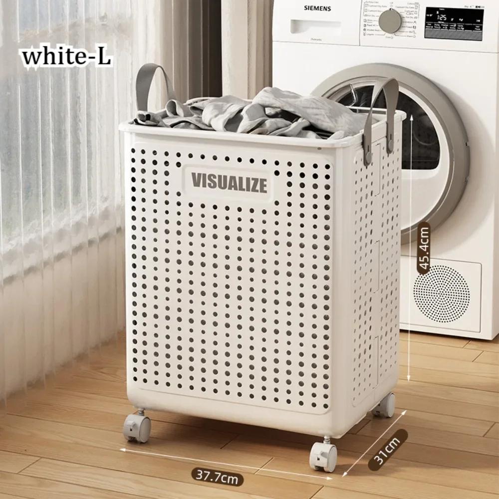 Folding Dirty Clothes Basket Balcony Simple Organizer Baskets High-capacity Toy Storage Boxes Hollow Out Breathable Laundry Box