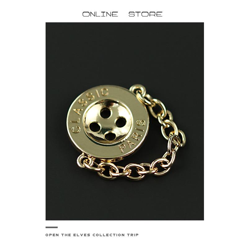 Four-Eye Chain Button Metal French Shirt Jacket Sweater Decorative Button