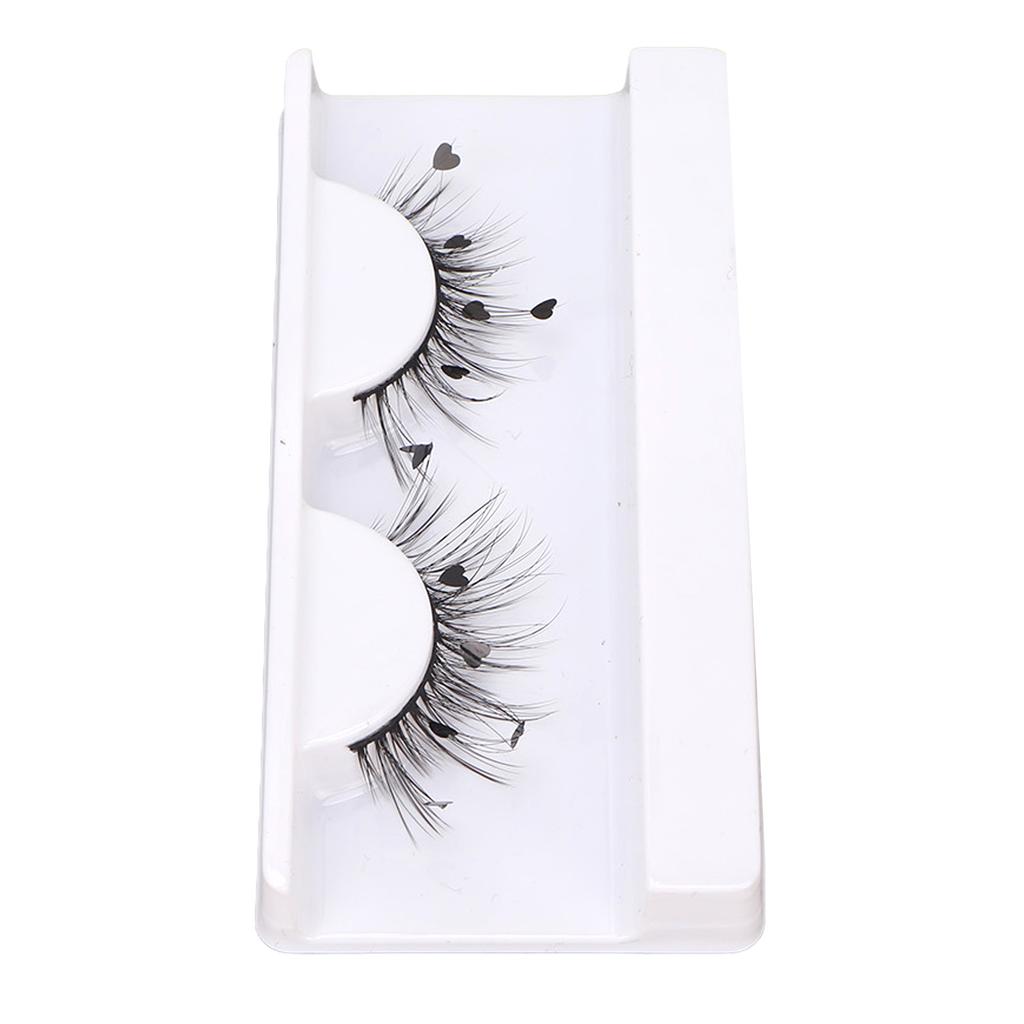 7D False Eyelashes Fluffy Wispy Love Shape Sequin Flutter Fake Eyelashes for Christmas A13