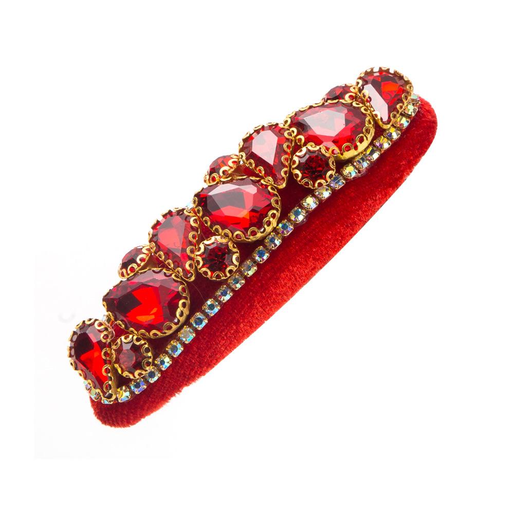 Retro French Velvet Barrettes Women's Side Bang Clip Broken Hair Hairpin Super Flash Glass Drill Sponge Thickness Barrettes