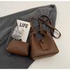 Autumn Retro Textured Small Bag Women's Fashion Simple Bucket Bag Niche Design Crossbody Bag