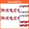 Festive Cartoon Style Christmas Ribbons In Red Khaki Gray And White For Tree Decoration