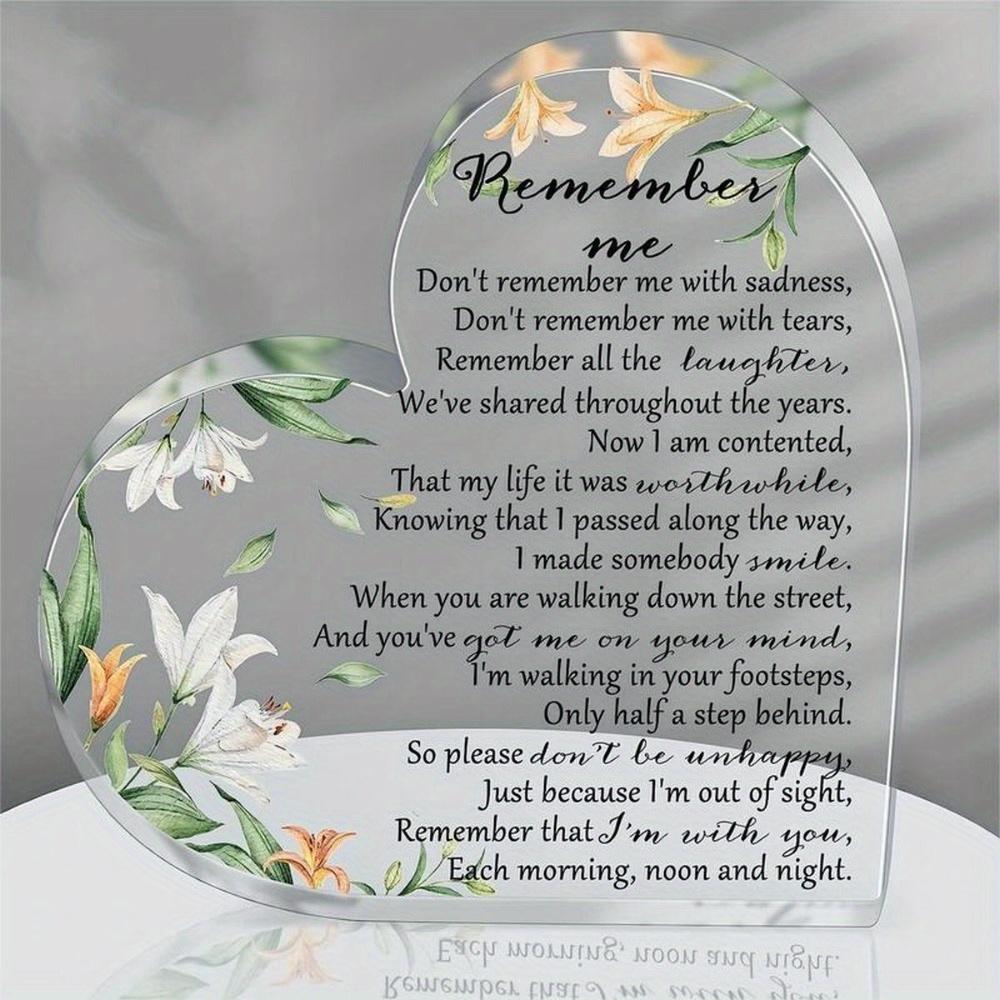

Sympathy Memorial Plaque - Comforting Bereavement Gift for Loss чистый