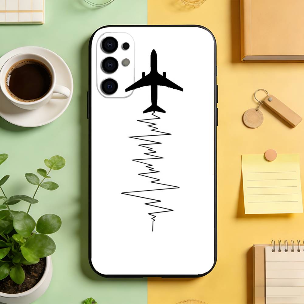 

Minimal Airplane Wanderlust Travel Phone Case For Samsung S25,S24,S21,S22,S23,S30,Ultra,S20,Plus,Fe,Lite,Note,10,Black Cover Samsung S25Plus