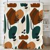 Modern Abstract Print Shower Curtain Bathroom Fabric Polyester Waterproof Minimalist Line Shower Curtains Bath Decor with Hooks