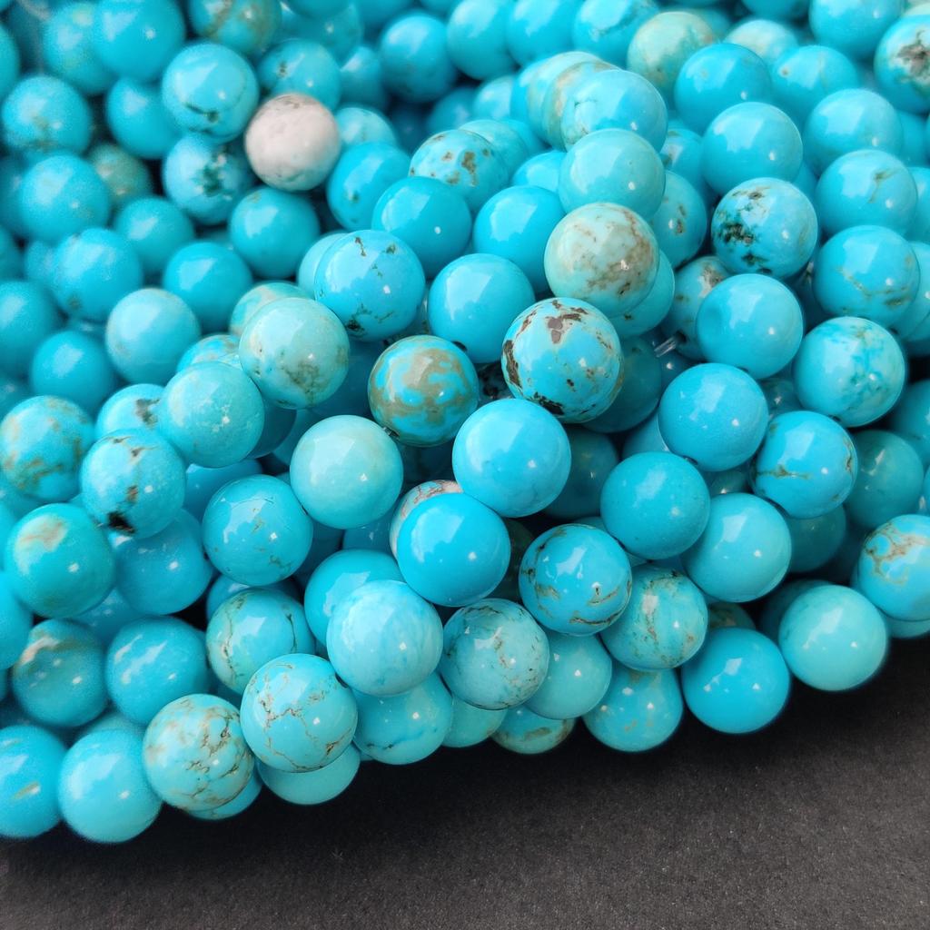 Beautiful Mint Blue Magnesite Turquoise Beads, Round Stone Beads, Loose Beads, 6MM 8MM 10MM Size Beads, 14-15 Inch Strand Beads.