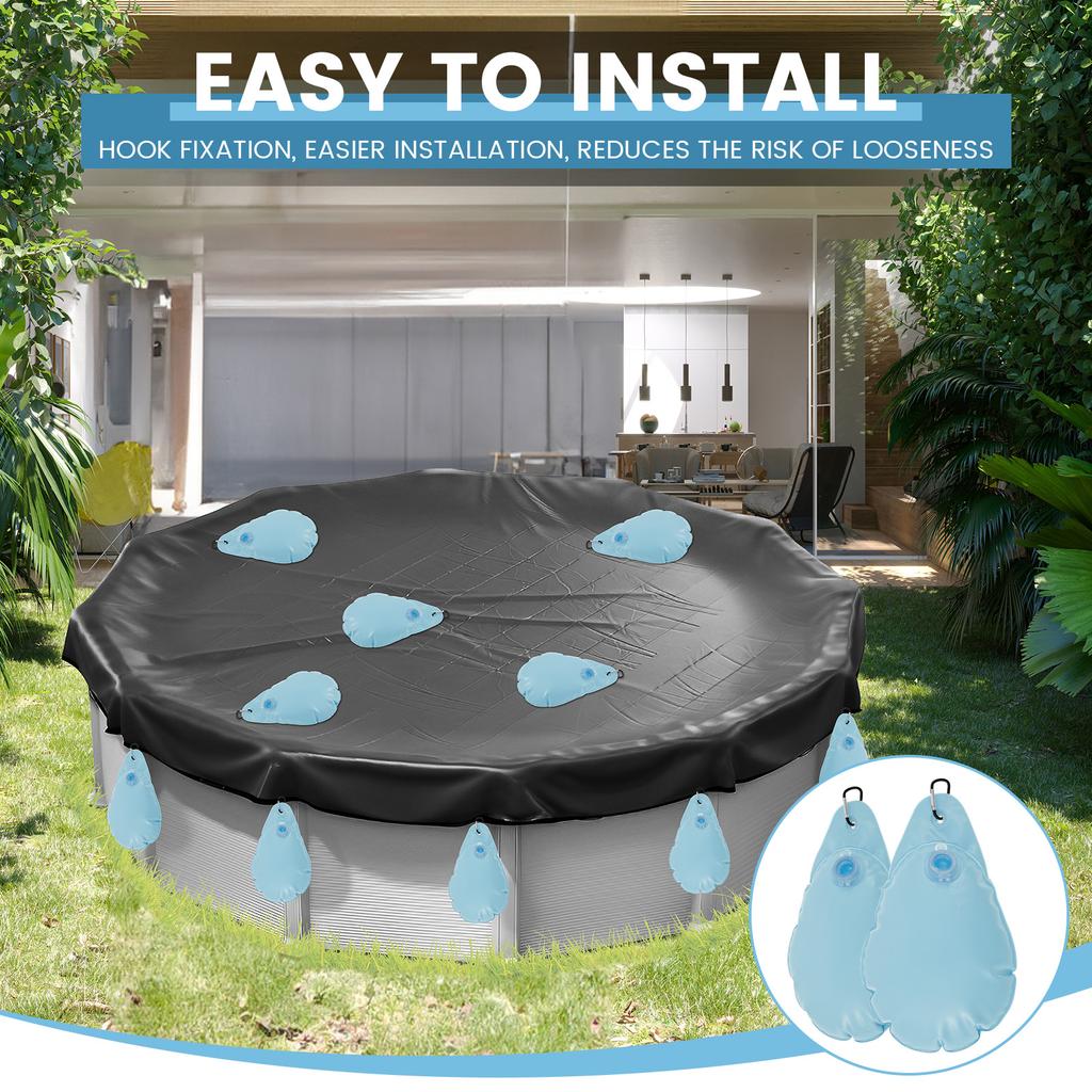 10 Stück Poolabdeckungsgewichte mit Haken Auslaufsicher Schwimmbadabdeckung Hängetasche PVC Schwerlast für Aufstellpool