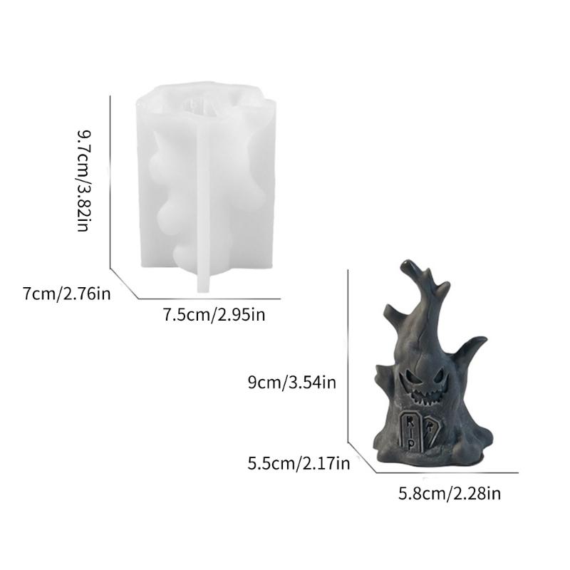 Creative Halloween Silicone Candle Mold Halloween Themed Silicone Candle Mold for DIY Scented Specter Stump Shape Candle