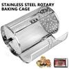 Stainless Steel Rotary Baking Cage Rotisserie Basket Oven Round Rack Basket Non-Stick Washable Grill Cage Kitchen Accessories