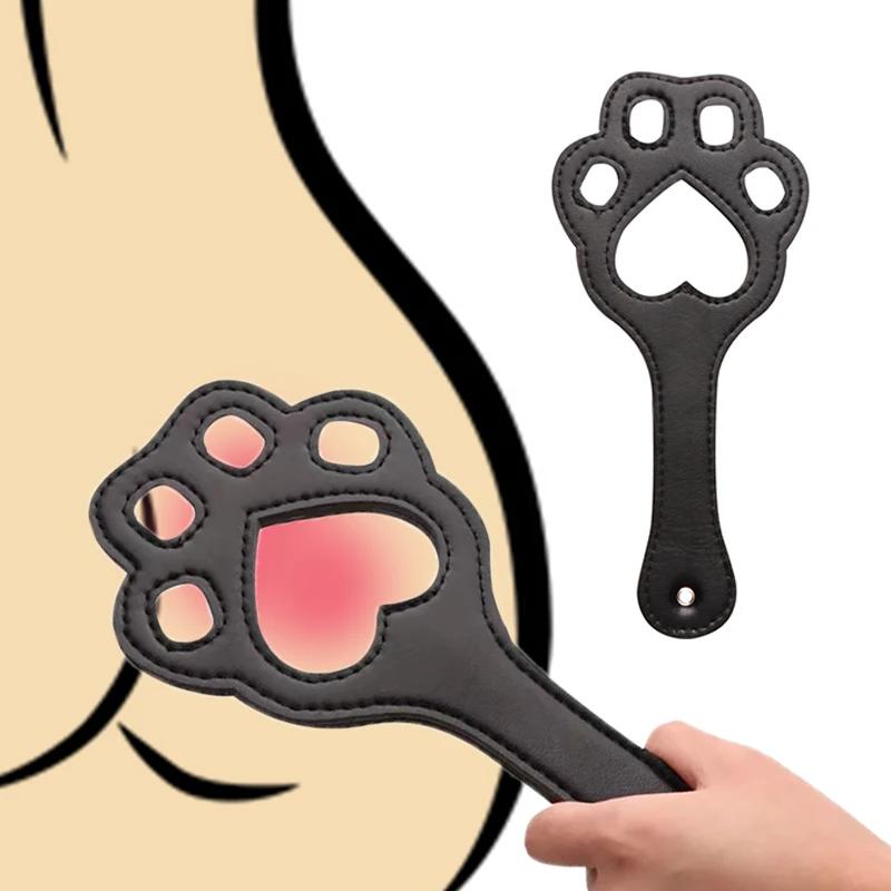 Sexy Cat Claw Shape Hollow Leather Whip  Adult Beat Submissive Slave Flirting Clap Spanking Paddle Couple SM Sex Toy Game