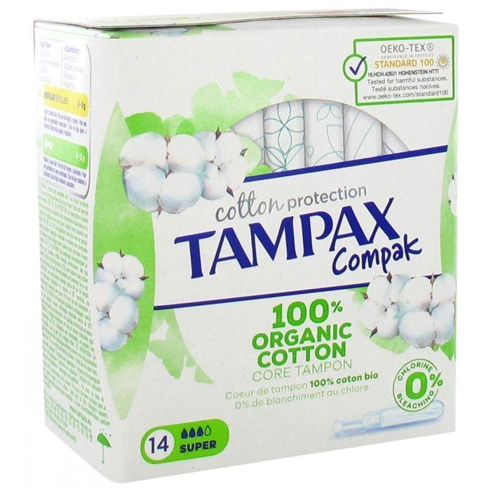 Tampons - Tampax - Compak Cotton Protection - Super - Hypoallergénique - 14 unités