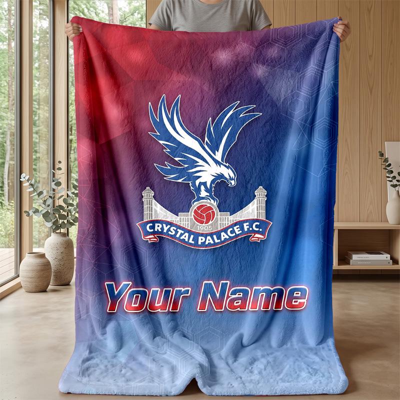 Custom Text Flannel Throw Blanket, Lightweight Cozy Bed Sofa BlanketCrystal Palace