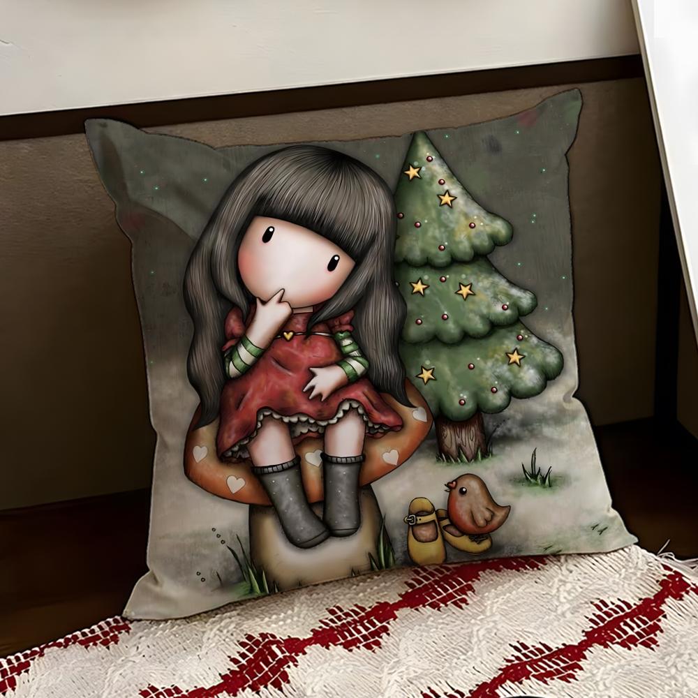 Cartoon SSantoro Gorjuss Cushion Cover Reversible Soft Durable Pillow Cover Home  Car MultiScene Use for Daily Comfort
