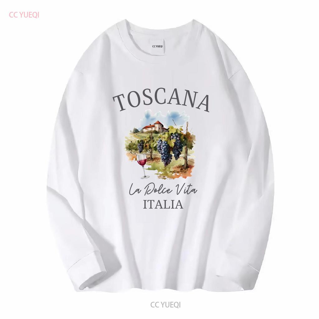 Toscana T Shirt Tuscany Italian Vineyards Souvenir Trip Firenze Siena Florence Vacation long or short sleeves vintage Washed