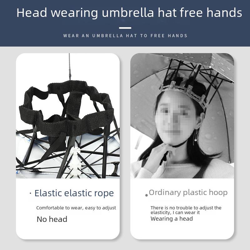 Large Folding Fishing Hat Umbrella for Adults & Kids – Unisex Outdoor Headwear with Prints