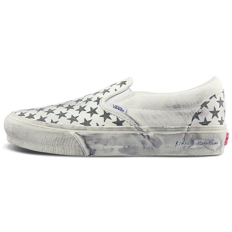 Vans Unisex Black/White Bianca Chandôn X Classic Slip-On Vlt Lx Stressed Sneakers Vn0a3qxyba2 Cm
