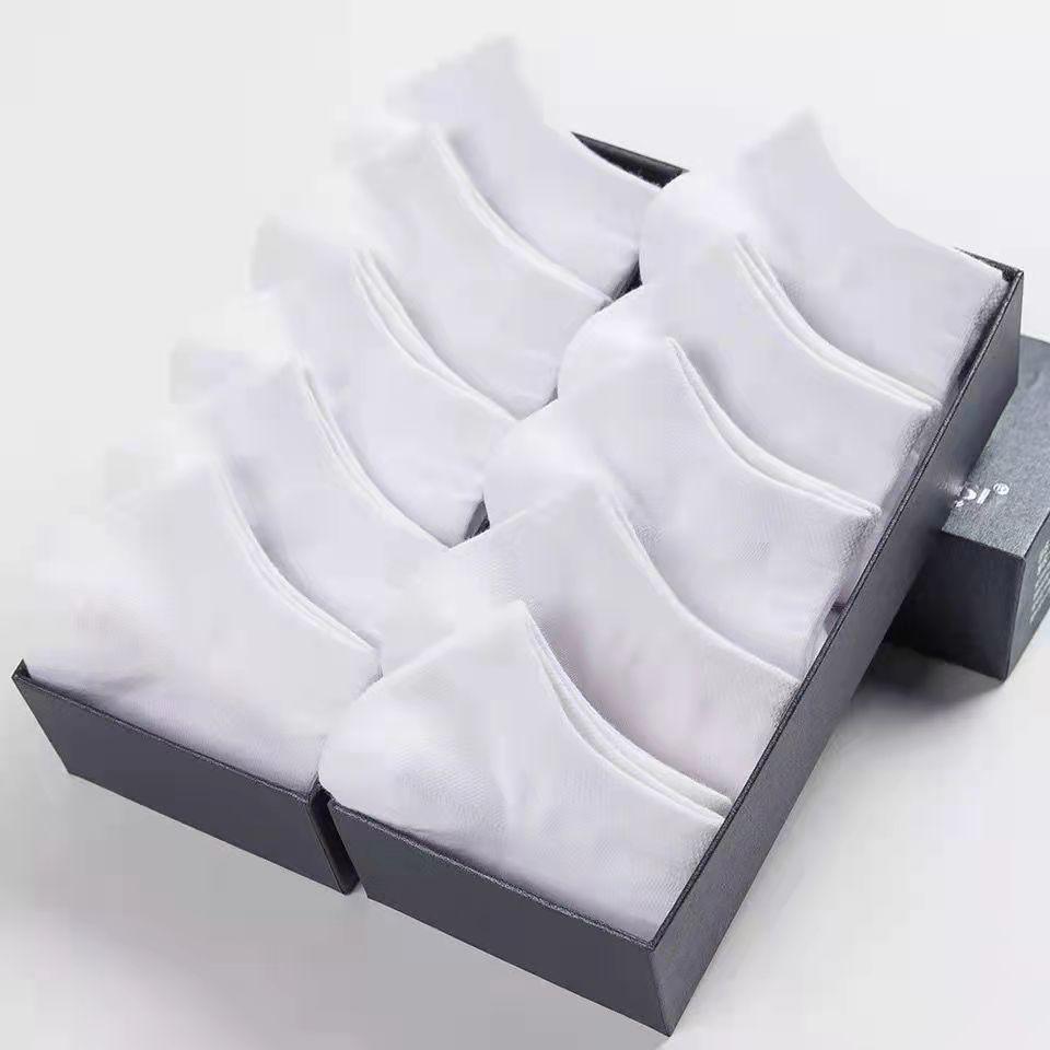 5 pares de calcetines tobilleros de corte bajo para hombre, calcetines deportivos de algodón transpirables invisibles de Color sólido negro blanco gris, calcetines cortos para hombre y mujer