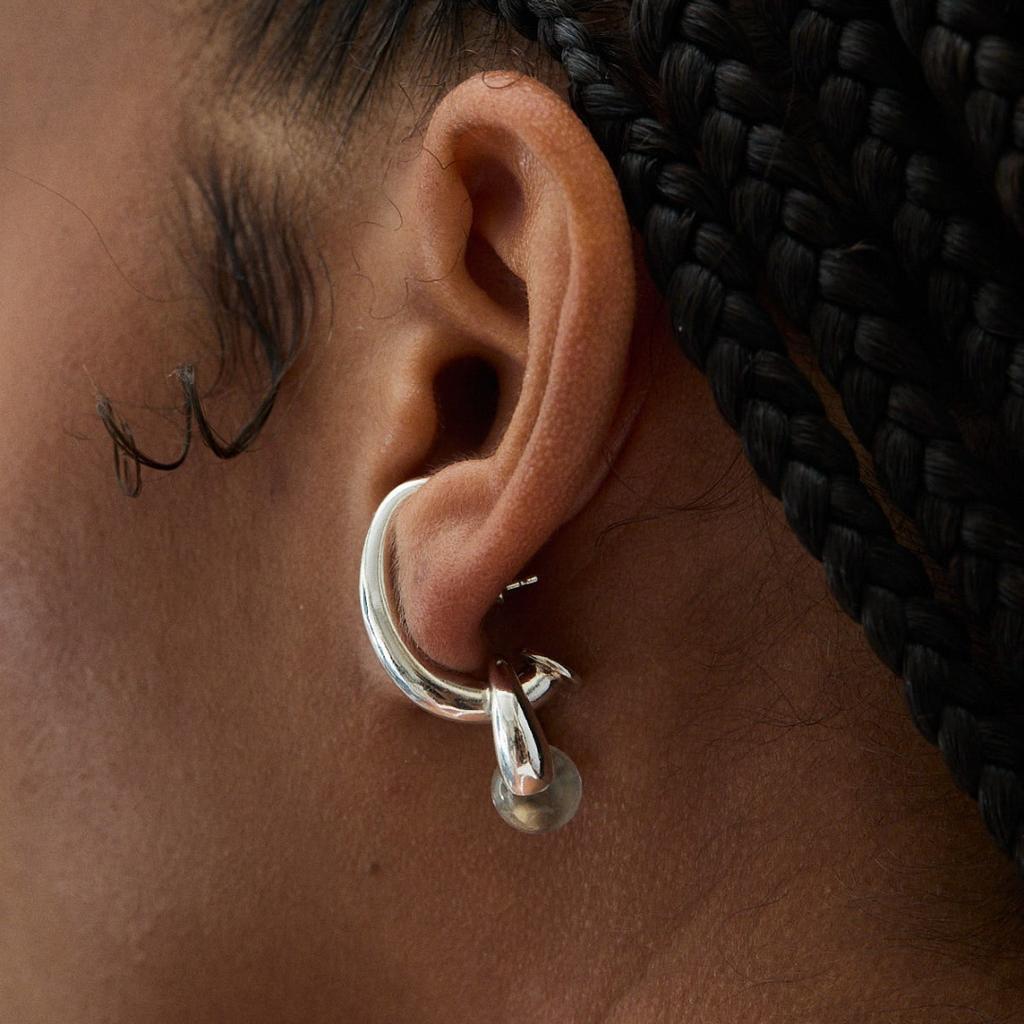 Niche High-End Silver Metal Personality Temperament Simple Water Drop Crystal Pendant Earrings S925 Silver Needle Stud Earrings