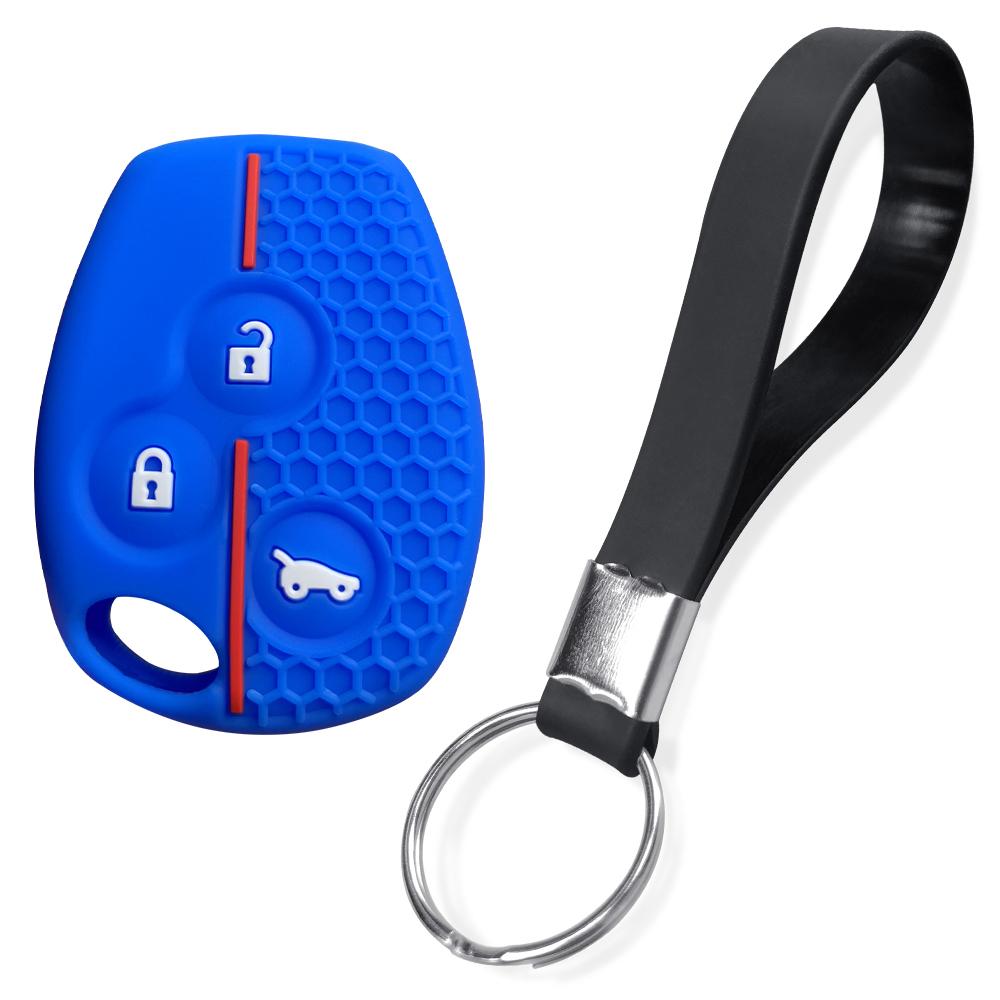 For Renault Logan Duster Clio Lll Traffic For Nissan Terrano Almera 2-Button Silicone Car Key Case Cap Cover Keychain Fob Shell