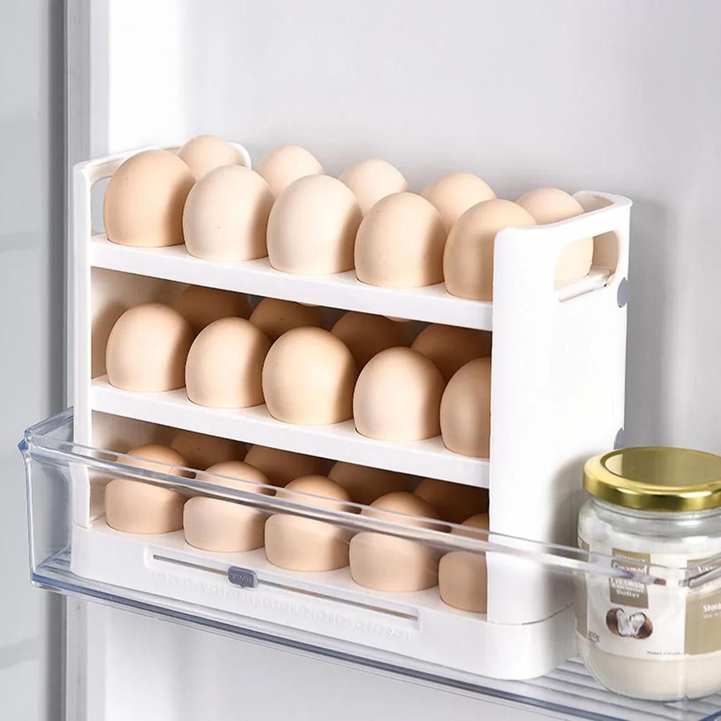 1pc-Egg Storage Box Special Narrow Multi-layer Flip Egg Box for The Side Door of The Refrigerator Egg Tray Artifact