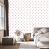 Hearts Wallpaper White and Coral 50x1000