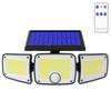 Three-Head LED Solar Motion Sensor Outdoor Wall Light, Waterproof for Garden, Courtyard, Fence, and Home Lighting.