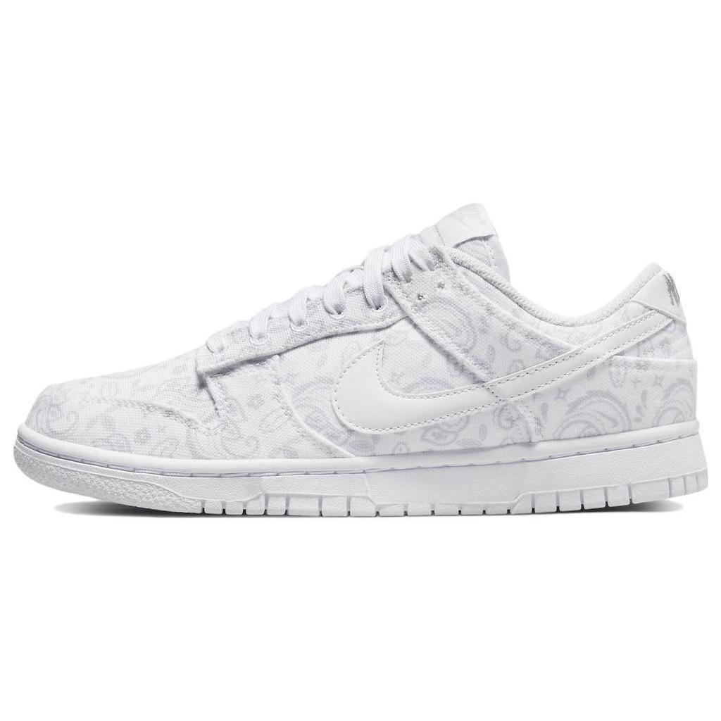 Nike Dunk Low White Paisley Low Top Skateboard Shoes Women's Black White Beige DJ9955-100(Team33-)