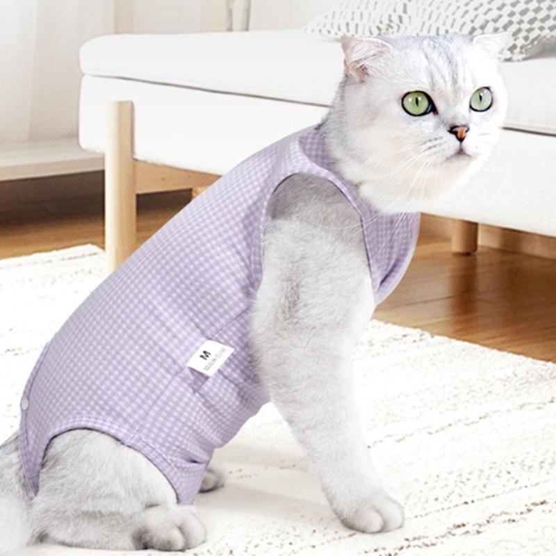 Breathable Feline Spay Recovery Suit Post Op Protective Clothing Prevent Lickings Recovery Garment For Pet