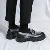 Thick soled casual men's leather shoes Fashion designer's New style Daily Trendy Party Office street youth Black and White shoes