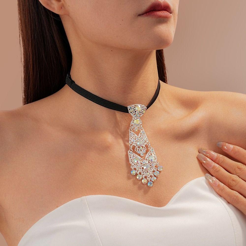 Cravatte Formali di Lusso per Affari con Nappa Cristallo Strass Accessori per Abbigliamento Formale