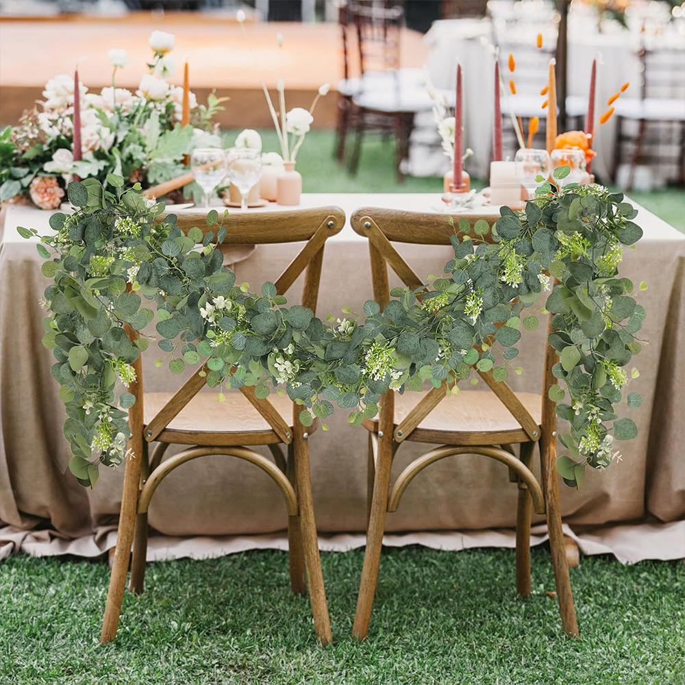 Artificial Eucalyptus Garland Fake Greenery Eucalyptus Leaves Vines for Wedding Arch Backdrop Party Table Wall Home Decor