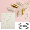 1PCS Black White Butterfly Laser Nail Stickers Nail Art Decoration Abstract Lines Bronzing Flowers Stickers For Nails